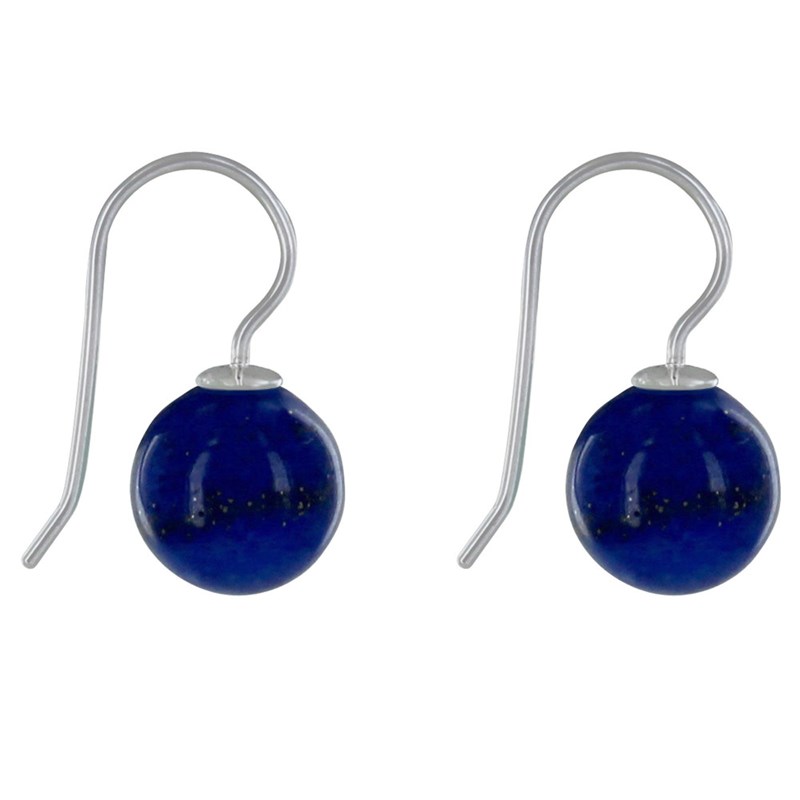 Boucles d'Oreilles Argent Billes de Lapis Lazuli