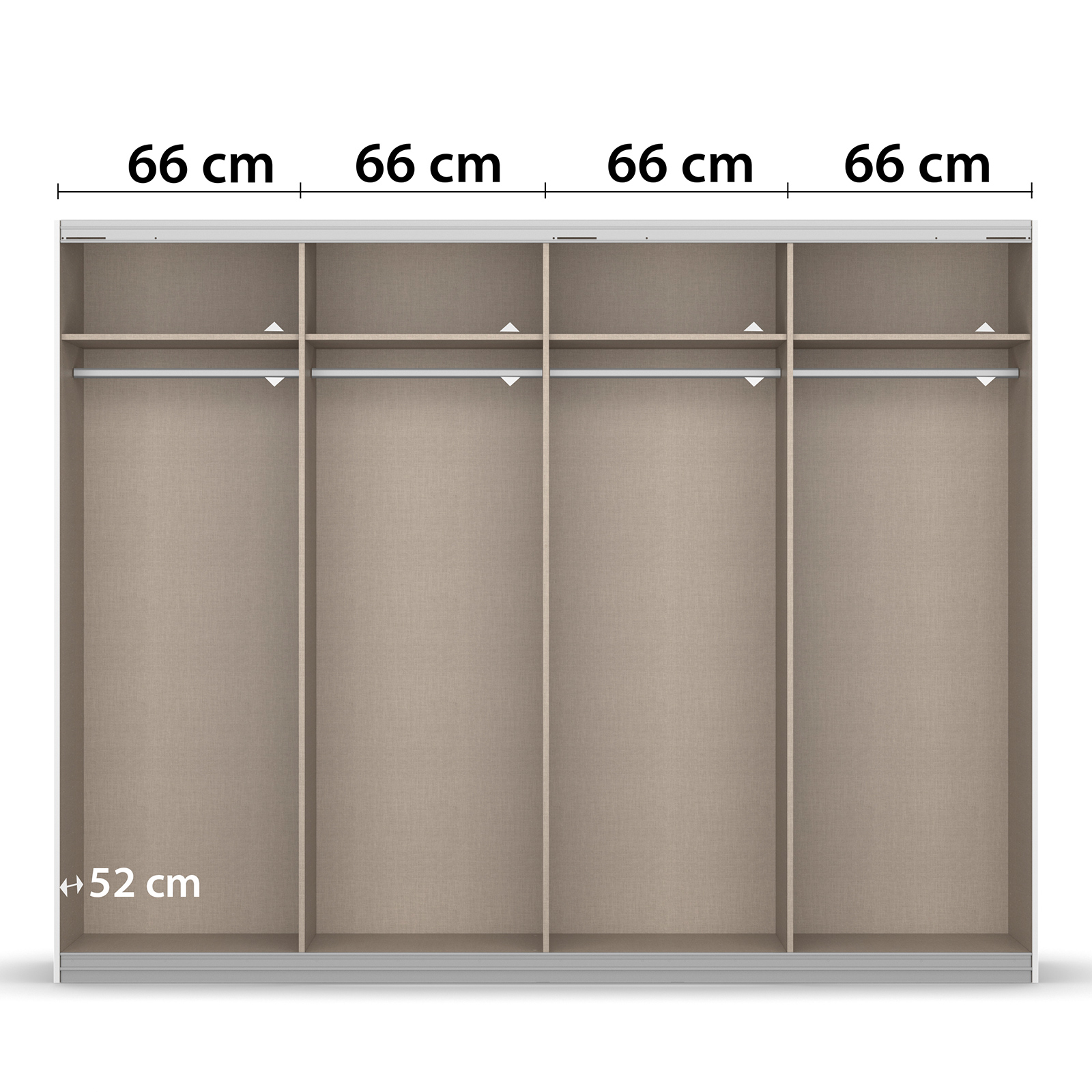 Schwebetürenschrank - Eiche Artisan - 2 Spiegeltüren - 271x211 cm