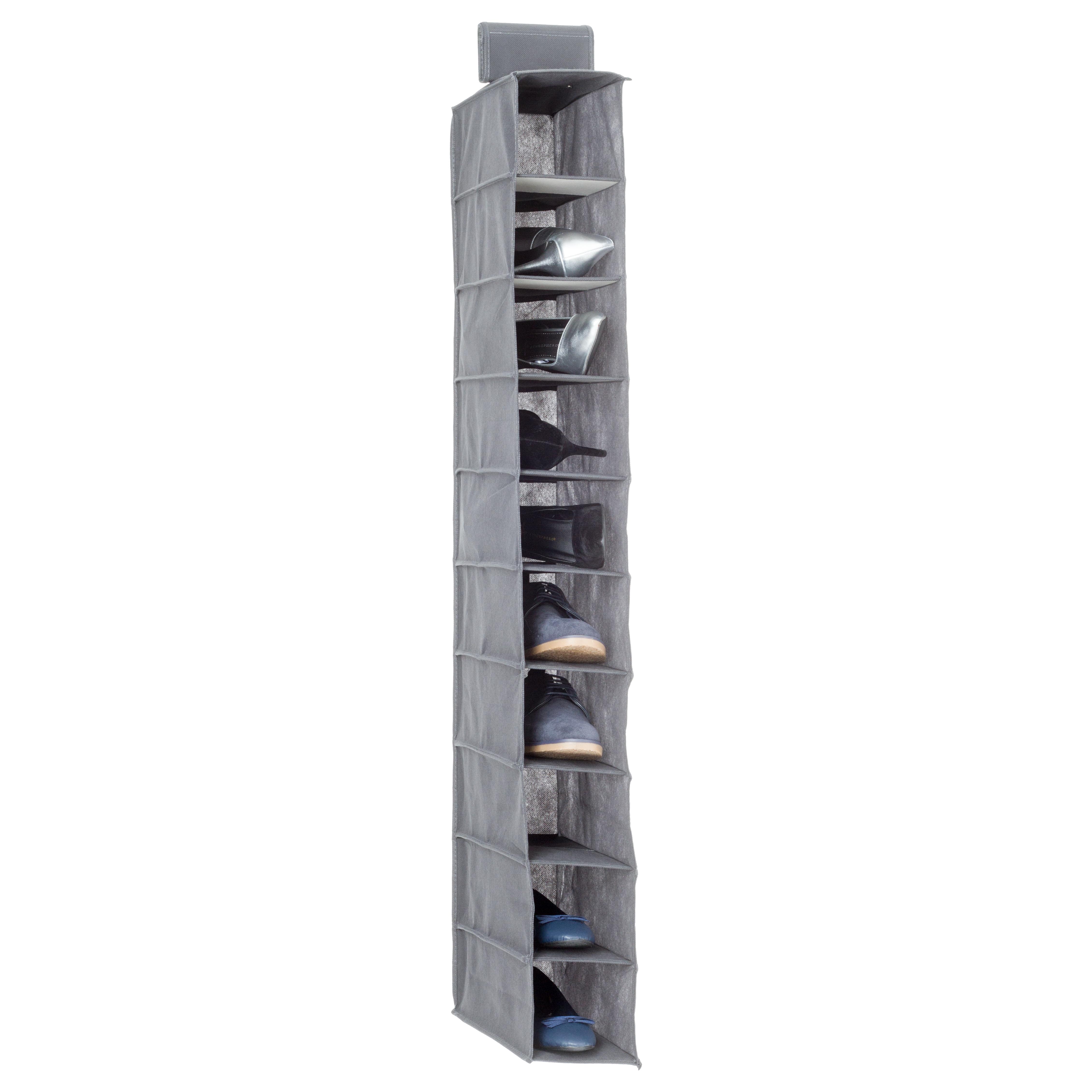 RANGEMENT A CHAUSSURES 10 CASES GRIS CLAIR