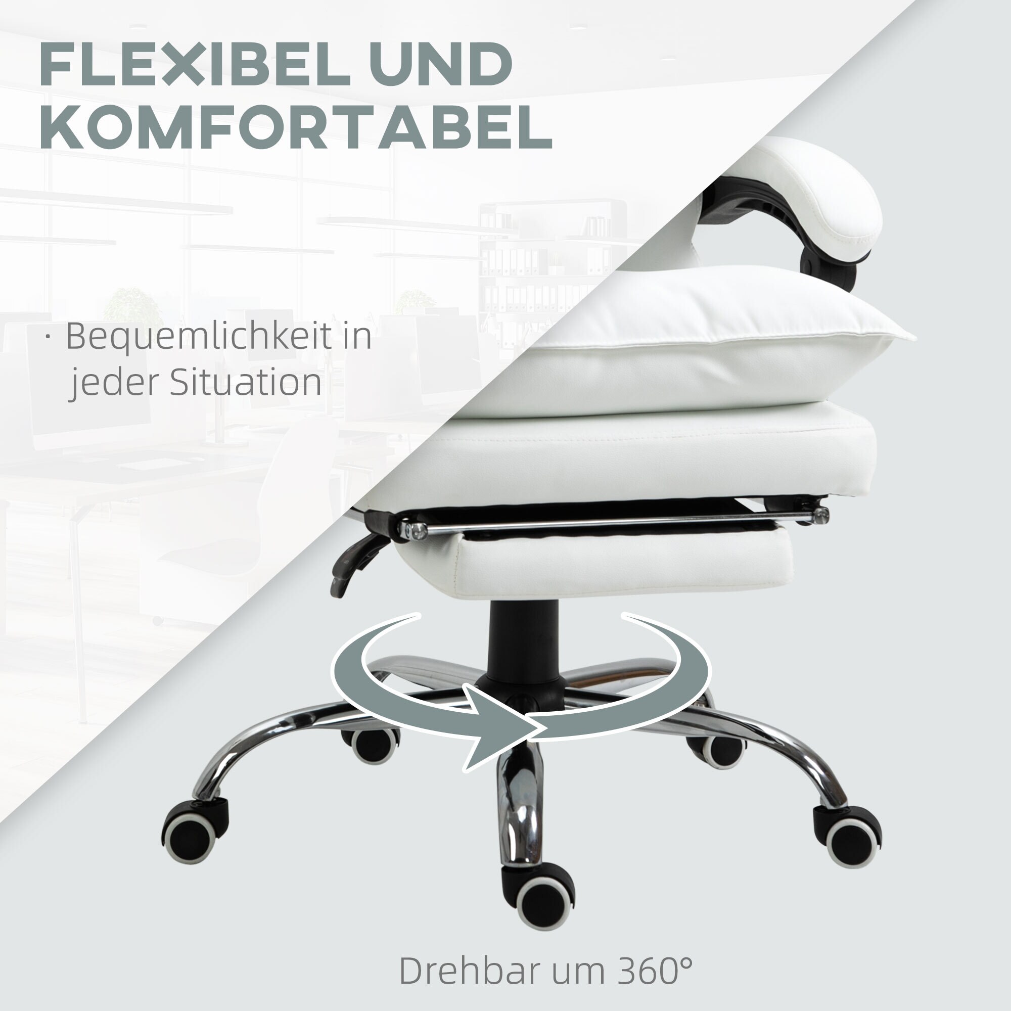 Vinsetto Bürostuhl höhenverstellbar 70 x 68 x 122-130 cm (BxTxH)