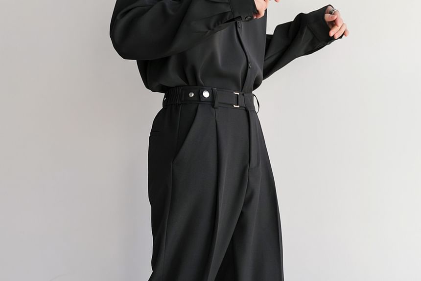CHIC ERRO - Middelhoge effen rechte broek