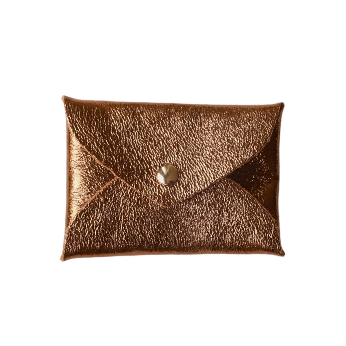 Porte-monnaie enveloppe cuir bronze cuivré Maison Suzanne