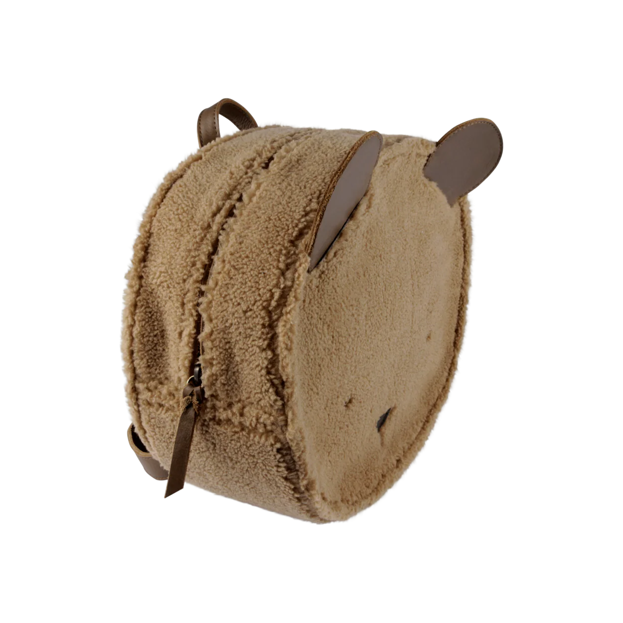 Paui Schoolbag | Bear | Light Maple Curly Faux Fur