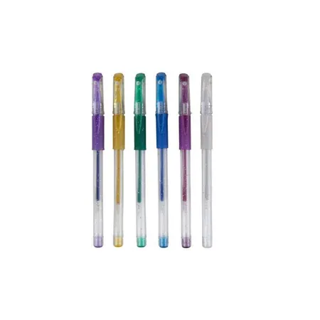 Idena Glitter Gel Stifte, 18 Stück in 6 trendigen Farben, Strichstärke: 1 mm