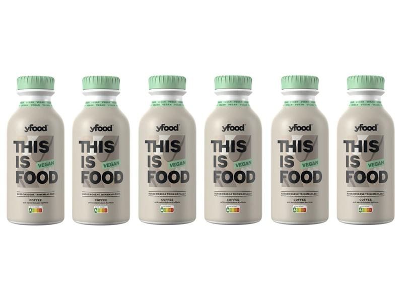 YFOOD Vegane Trinkmahlzeit Coffee 6 x 500 ml Vegane Trinkmahlzeit mit Proteinen, Vitaminen & Mineralstoffen