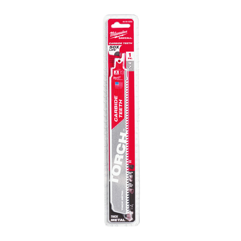 Milwaukee Reciprozaagblad Sawzall metaal Torch Carbide 230mm 7-Tpi