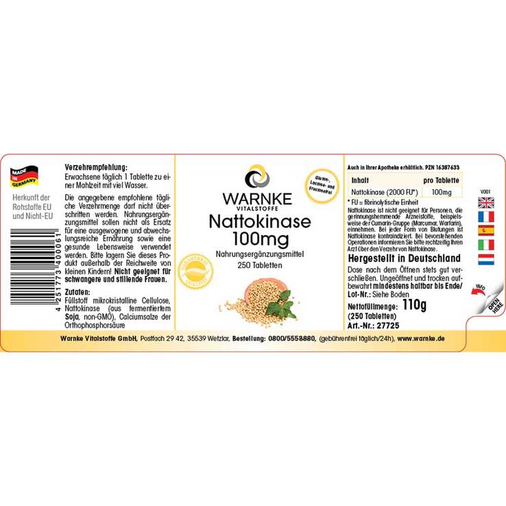 Nattokinase 100 mg Tabletten, 250 St