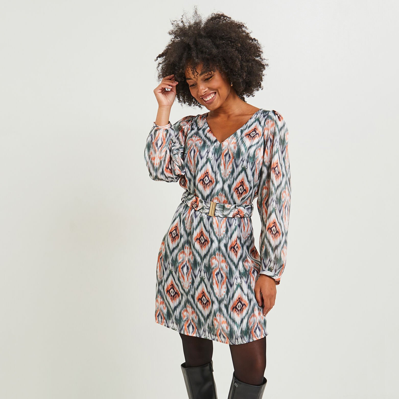 Robe col V femme