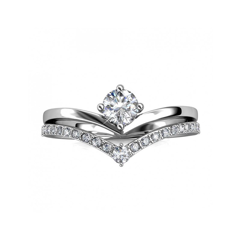 Bague Zinnia - Argenté et Cristal