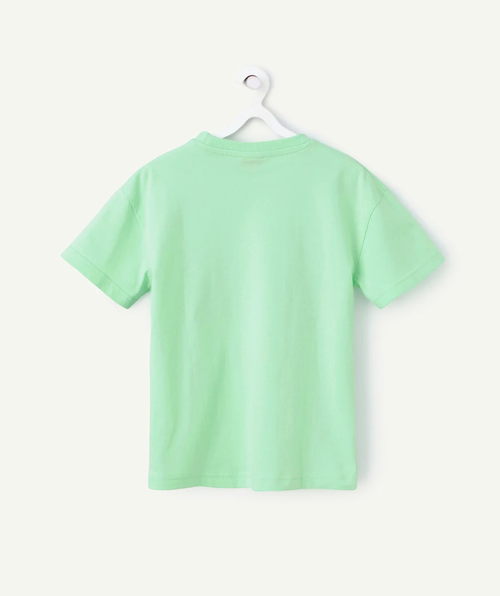 t-shirt manches courtes garçon coton bio vert thème miami
