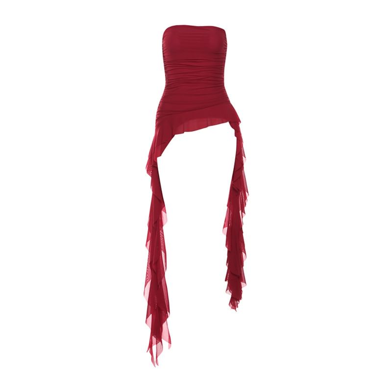 Bababy - Asymmetrische top met ruches en effen plooien