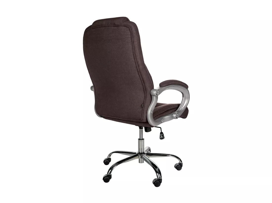 Chaise de bureau - Tissu & Métal chromé - Marron - XL Apoll