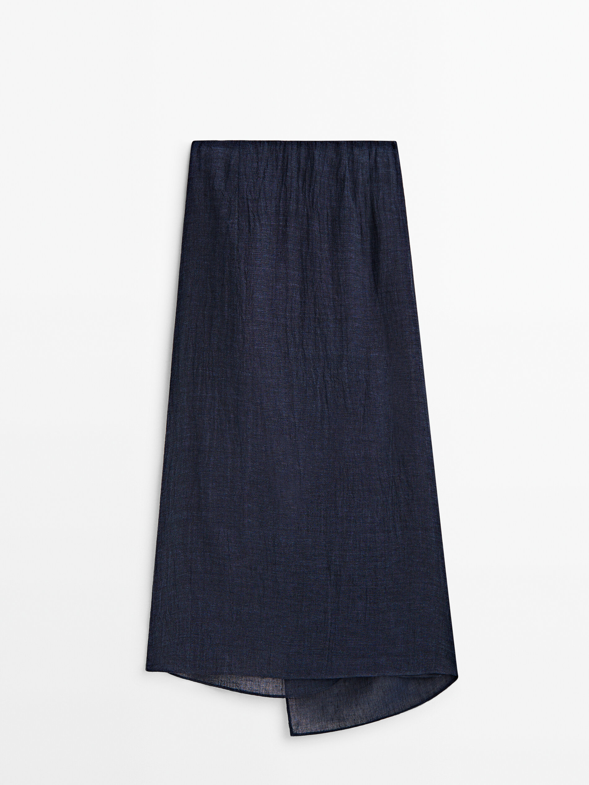 Saia midi pareo waffle - AZUL
