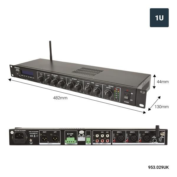 Adastra Amplificador 1u Montagem Em Rack Usb/fm/bt 2x60w - MM3260