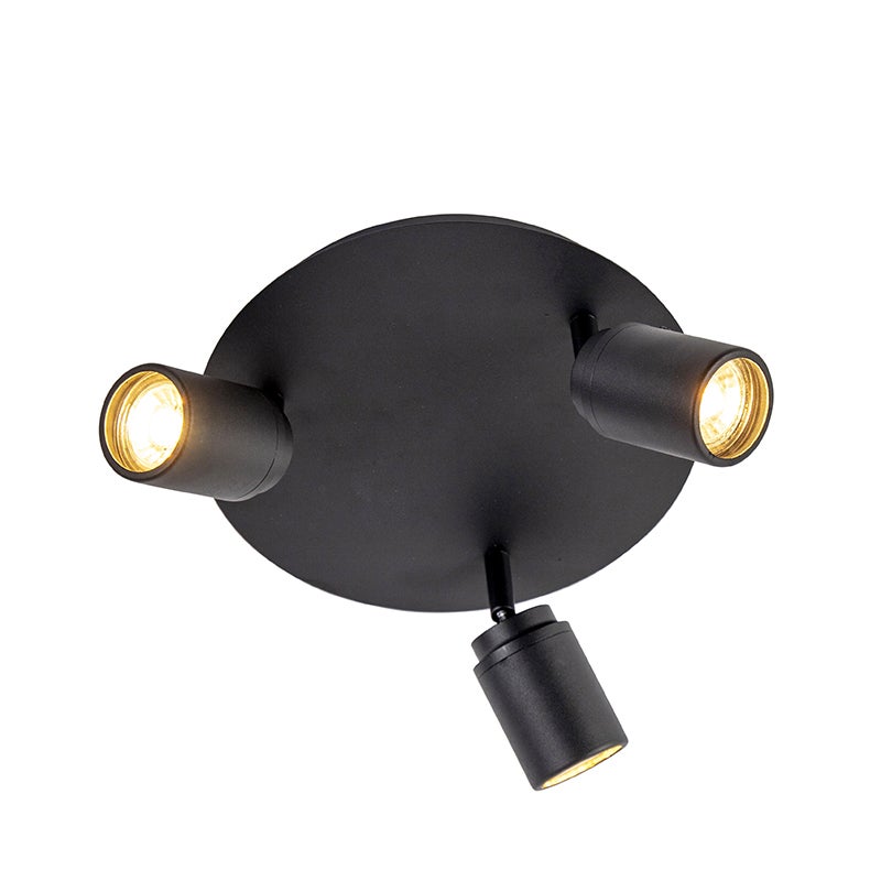Moderne badkamerspot zwart 3-lamp IP44 - Ducha