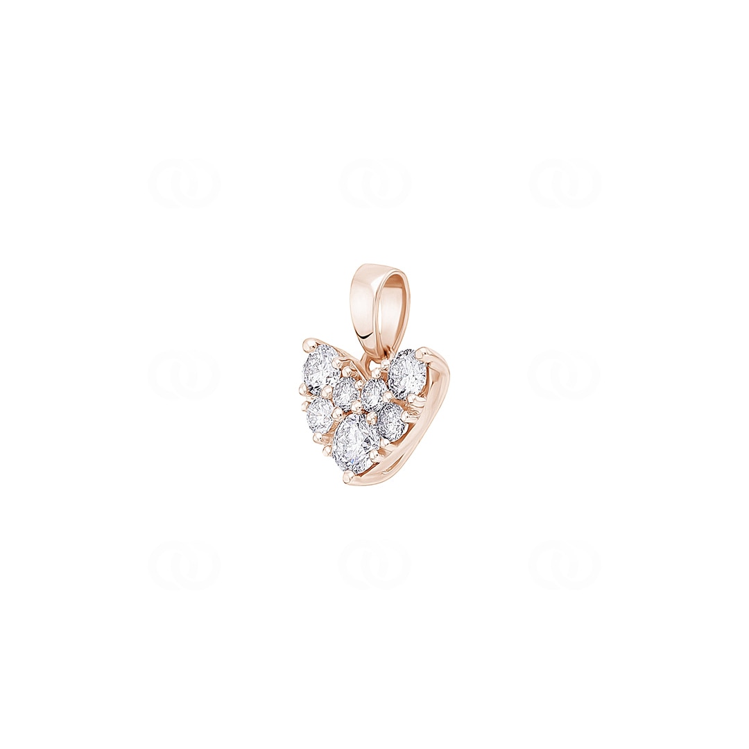 0.50 Karat Diamant-Herzanhänger 750/18 K Roségold