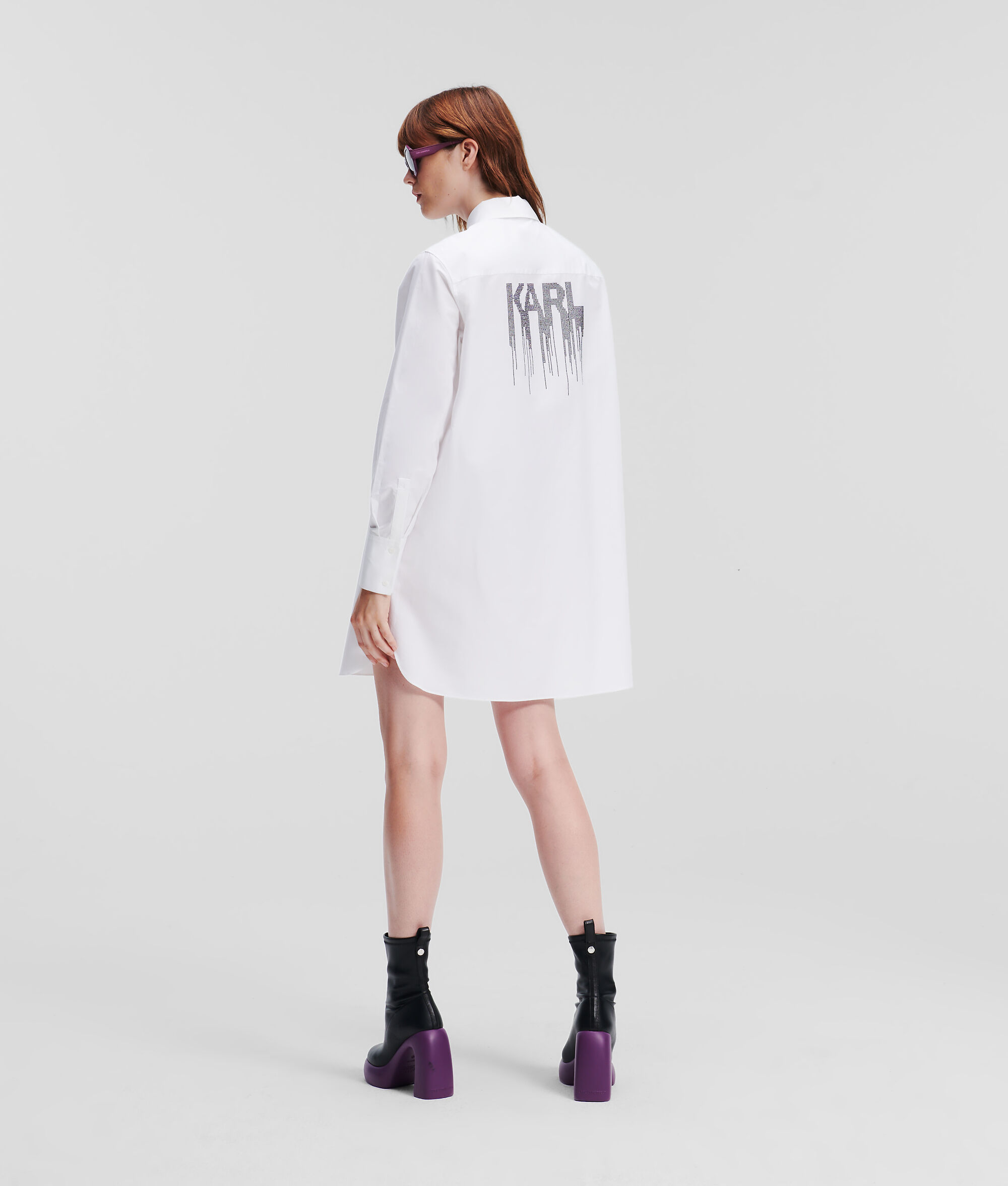 CHEMISE TUNIQUE AVEC LOGO KARL EN STRASS