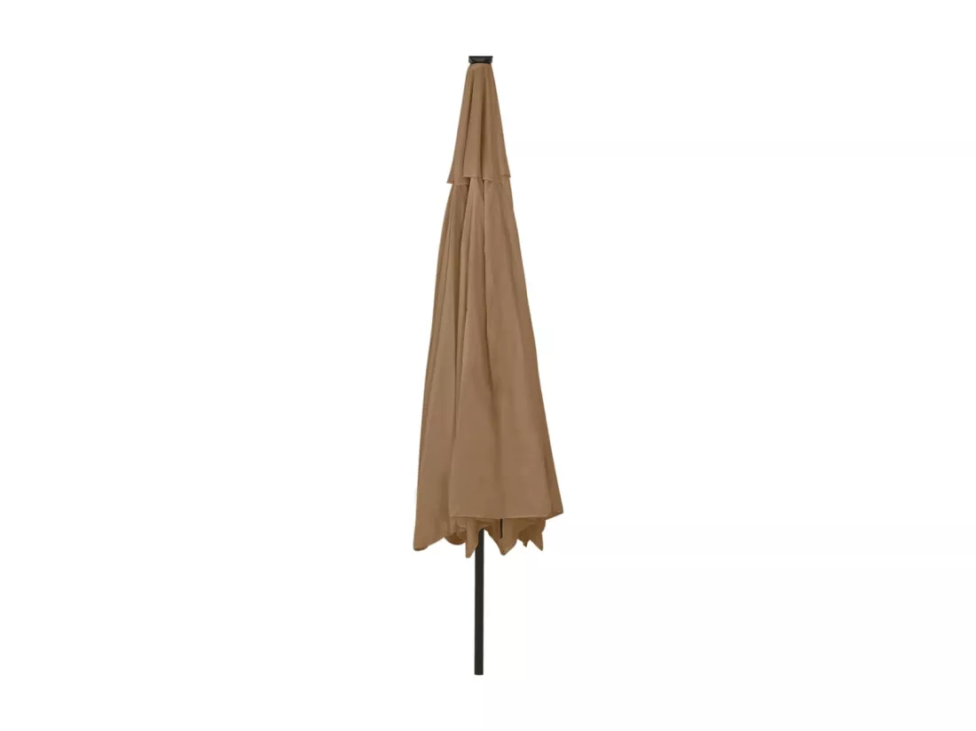 Parasol d'extérieur avec LED et mât en métal 400 cm Taupe