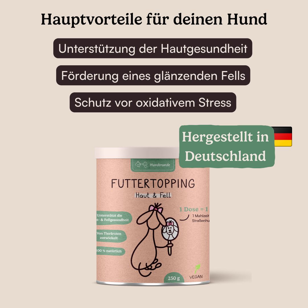 Hunderunde Futtertopping Haut & Fell