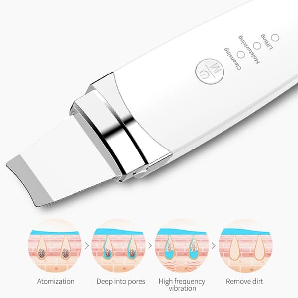 INF Ansiktsrenser med ultralyd for peeling Hvit