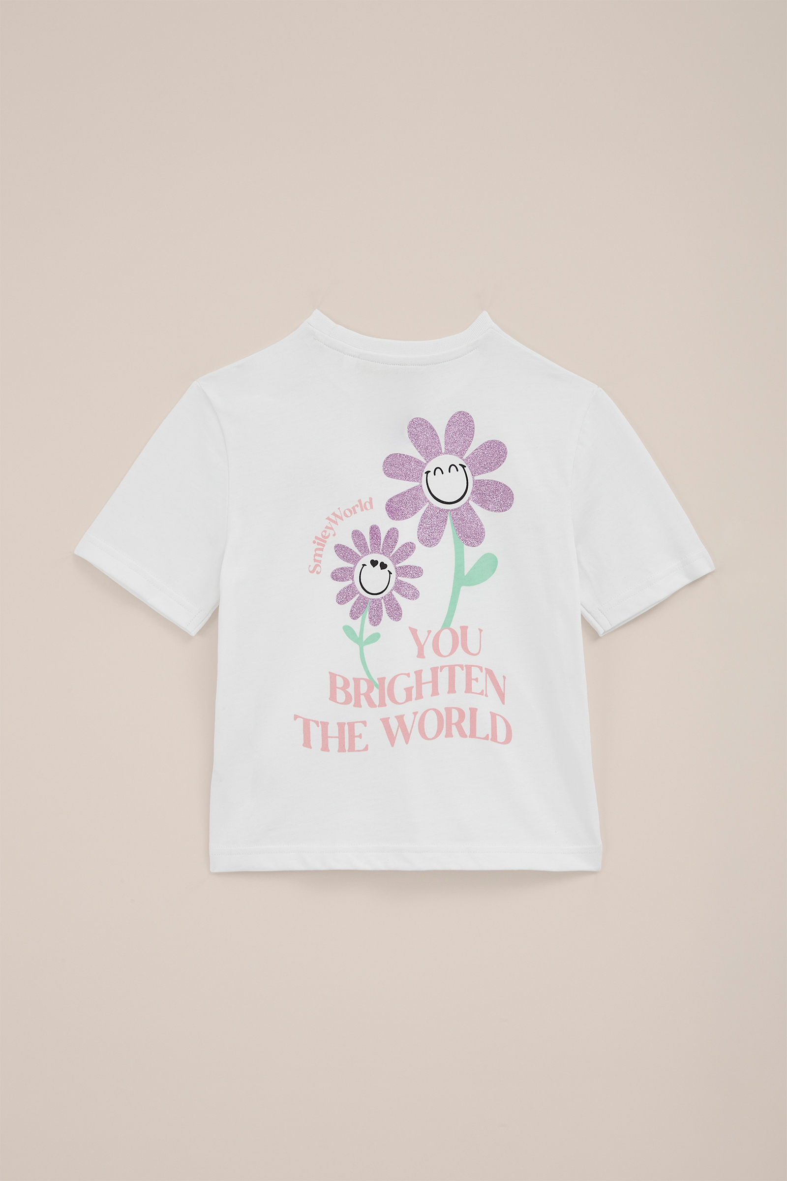 Meisjes SmileyWorld® T-shirt met opdruk WE Fashion Wit