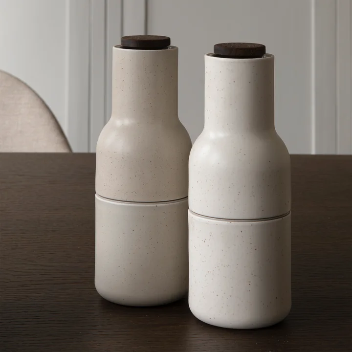 Audo - Bottle Grinder Salz- und Pfeffermühlen Set, ash / carbon (Edelstahldeckel)