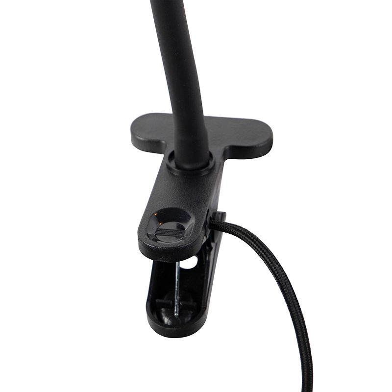 Moderne klemlamp zwart met flexarm - Cavalux