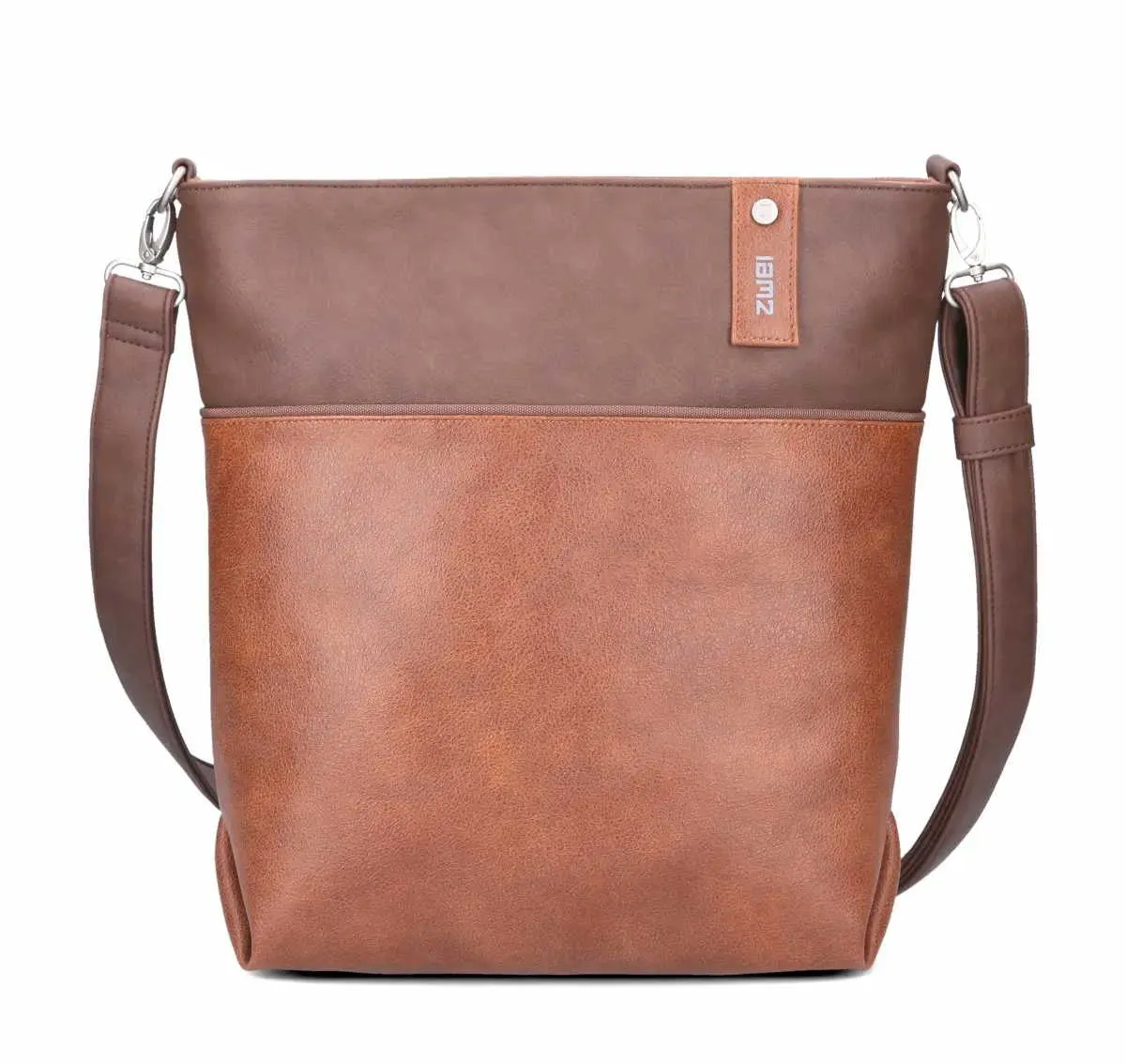 ZWEI Beuteltasche Cognac Lederimitat