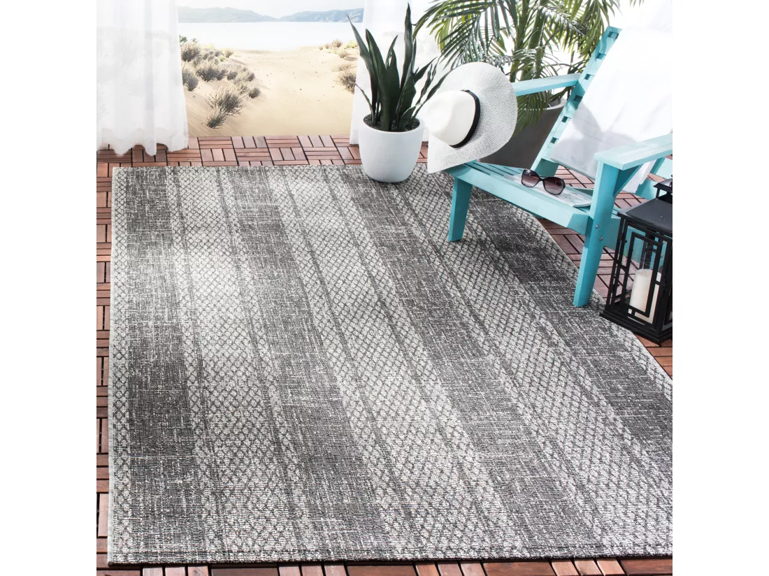 Tapis Light Grey & Black 122 X 170 cm - Rafal