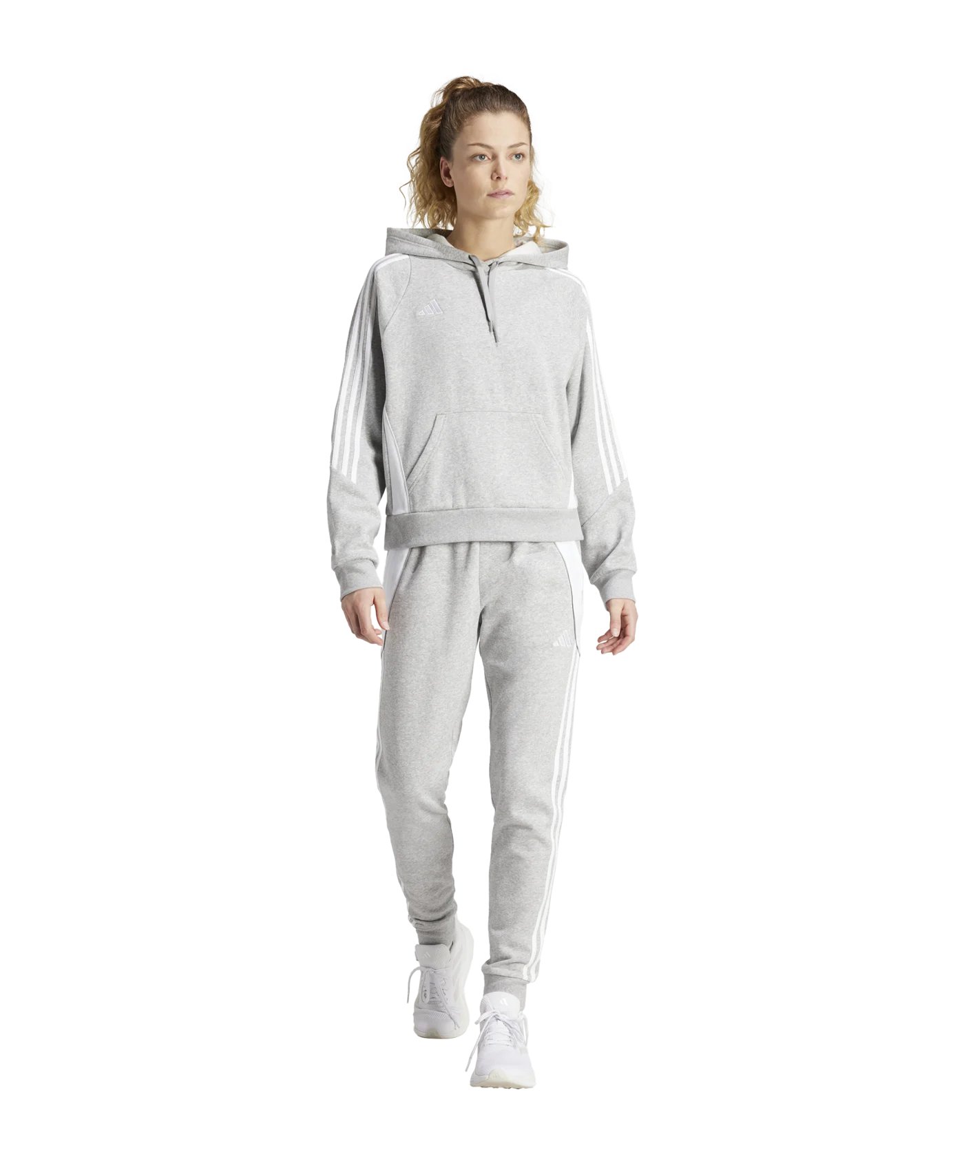 adidas Tiro 24 Hoody Damen Grau Weiss