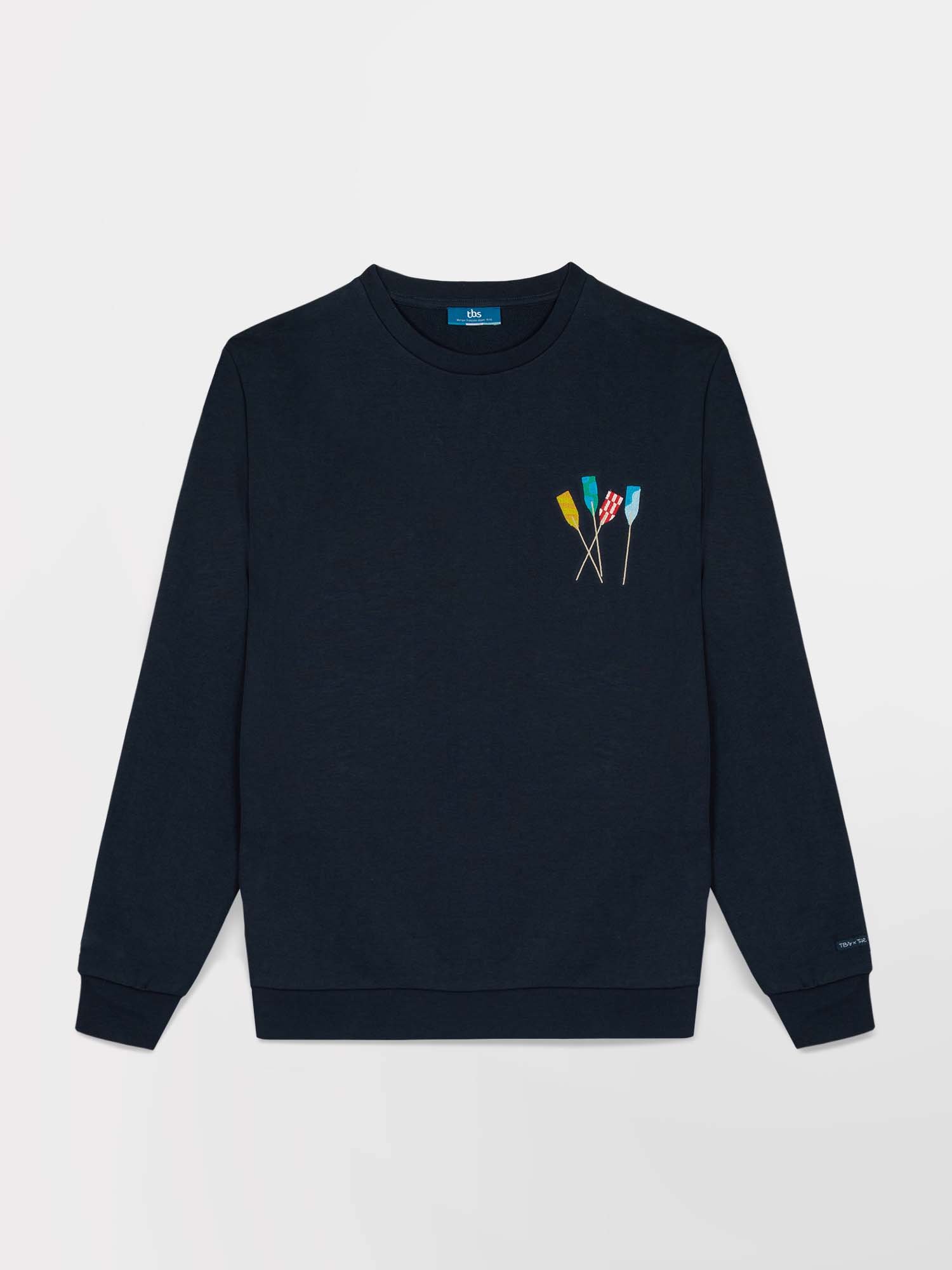 Sweat Homme Molleton Col Rond Marine