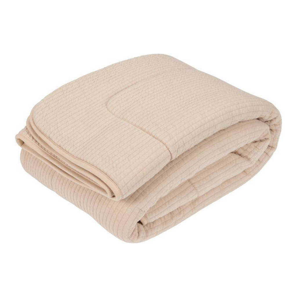 ledikantdeken met teddy Pure Beige