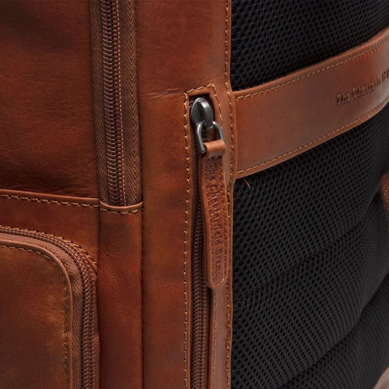 The Chesterfield Brand - Lennox - Rugzak - Zwart - Leer - Gevoerd Laptopvak Geschikt voor 15 Inch