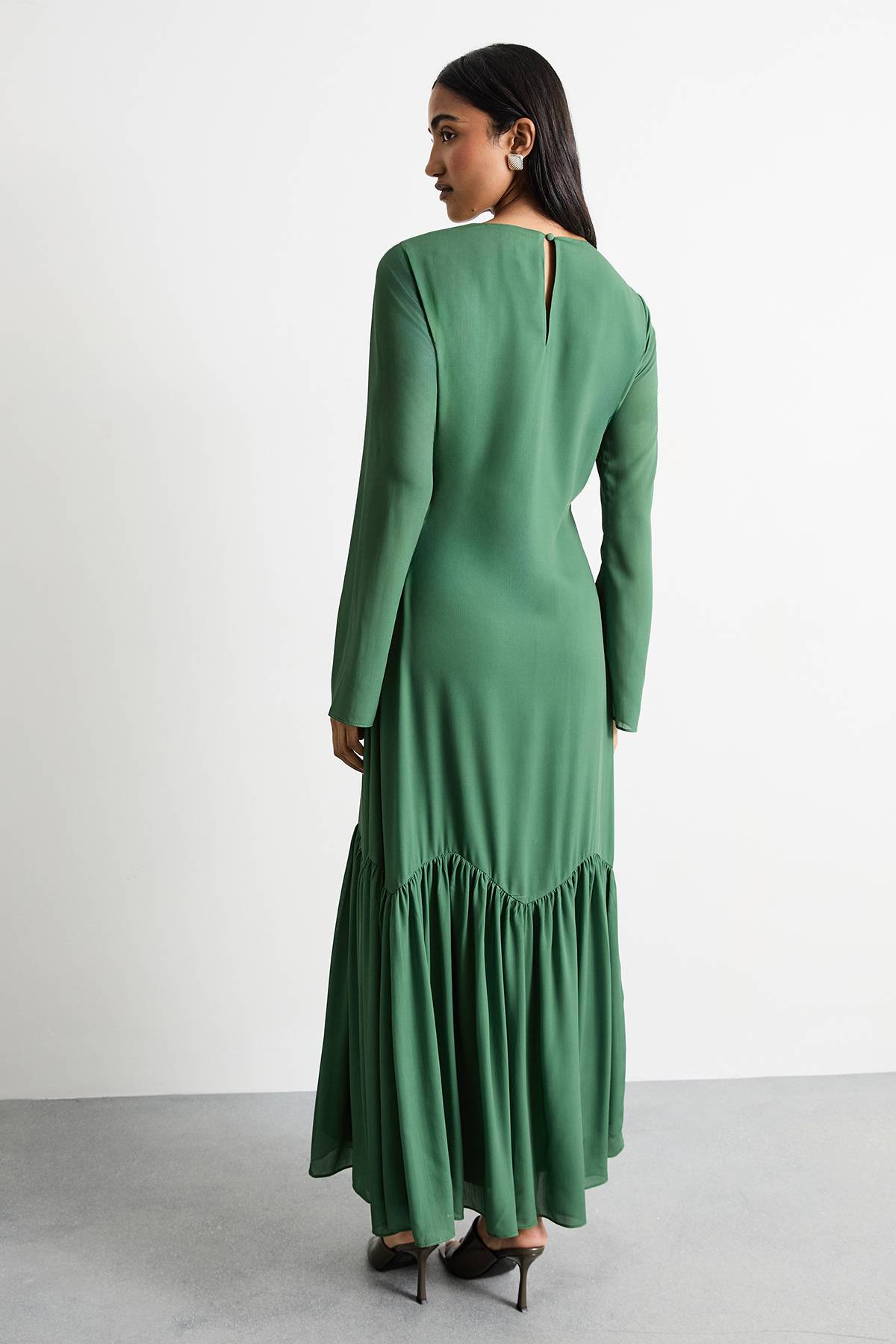 Warehouse Robe Midaxi en Mousseline à Imprimé Placement