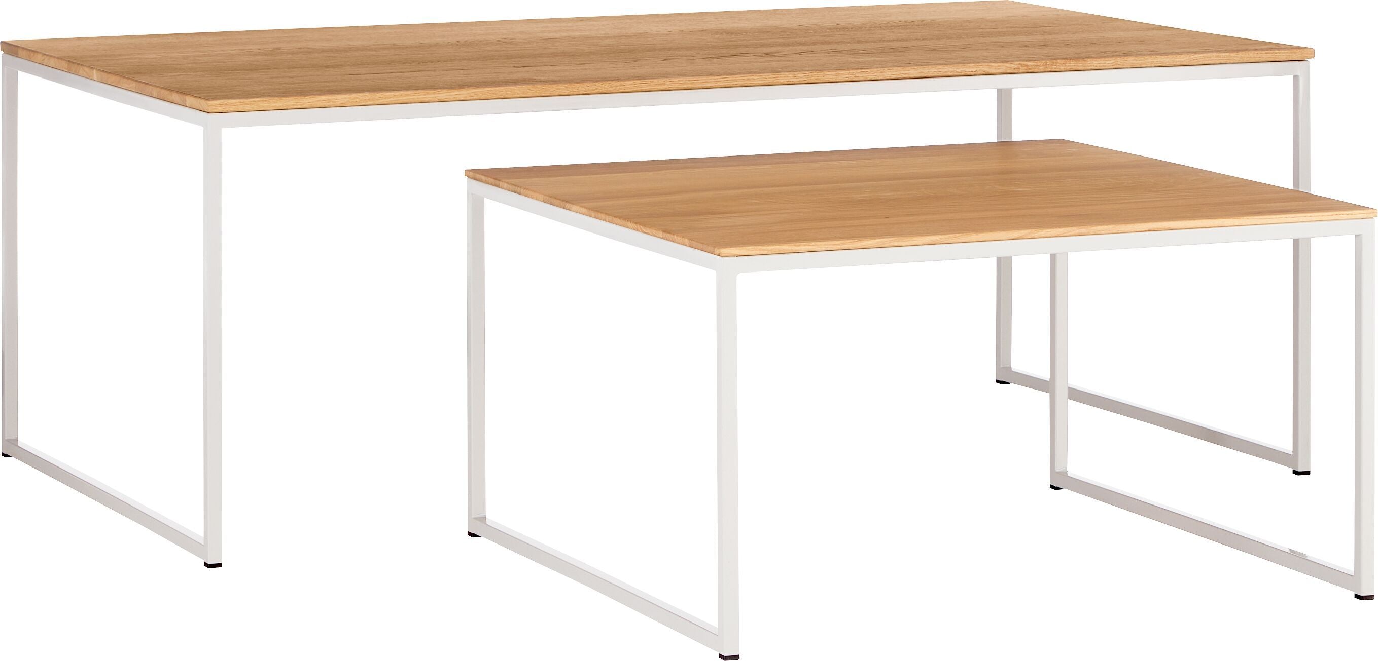 AVEA Salontisch - Eiche massiv / grau / B: 65.0 cm x T: 65.0 cm x H: 36.0 cm