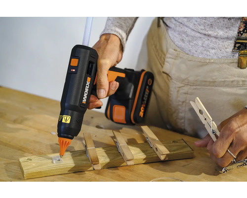 Worx accu lijmpistool + GRATIS bonusartikel: 20V accu WA3644 (4.0Ah)