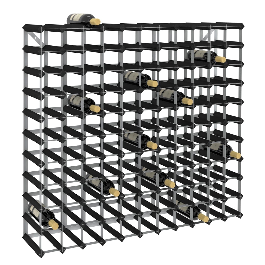 Weinregal Massivholz für 120 Flaschen schwarz
