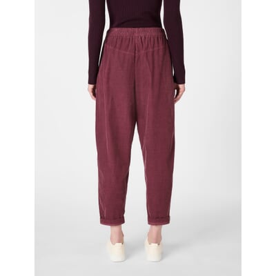 Damen-Feincordhose, Weinrot