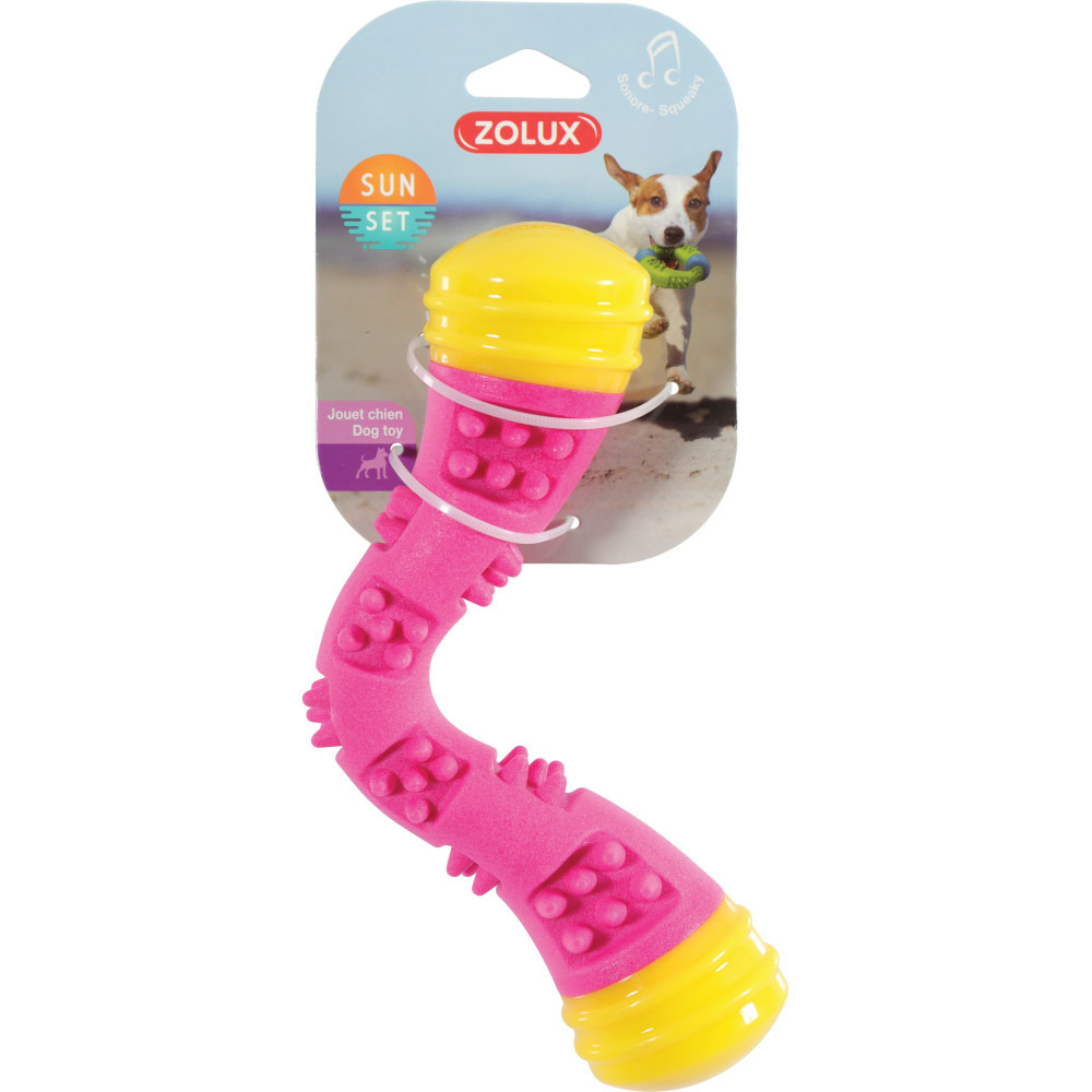 Jouet boomerang sunset 23 cm rose pour chien