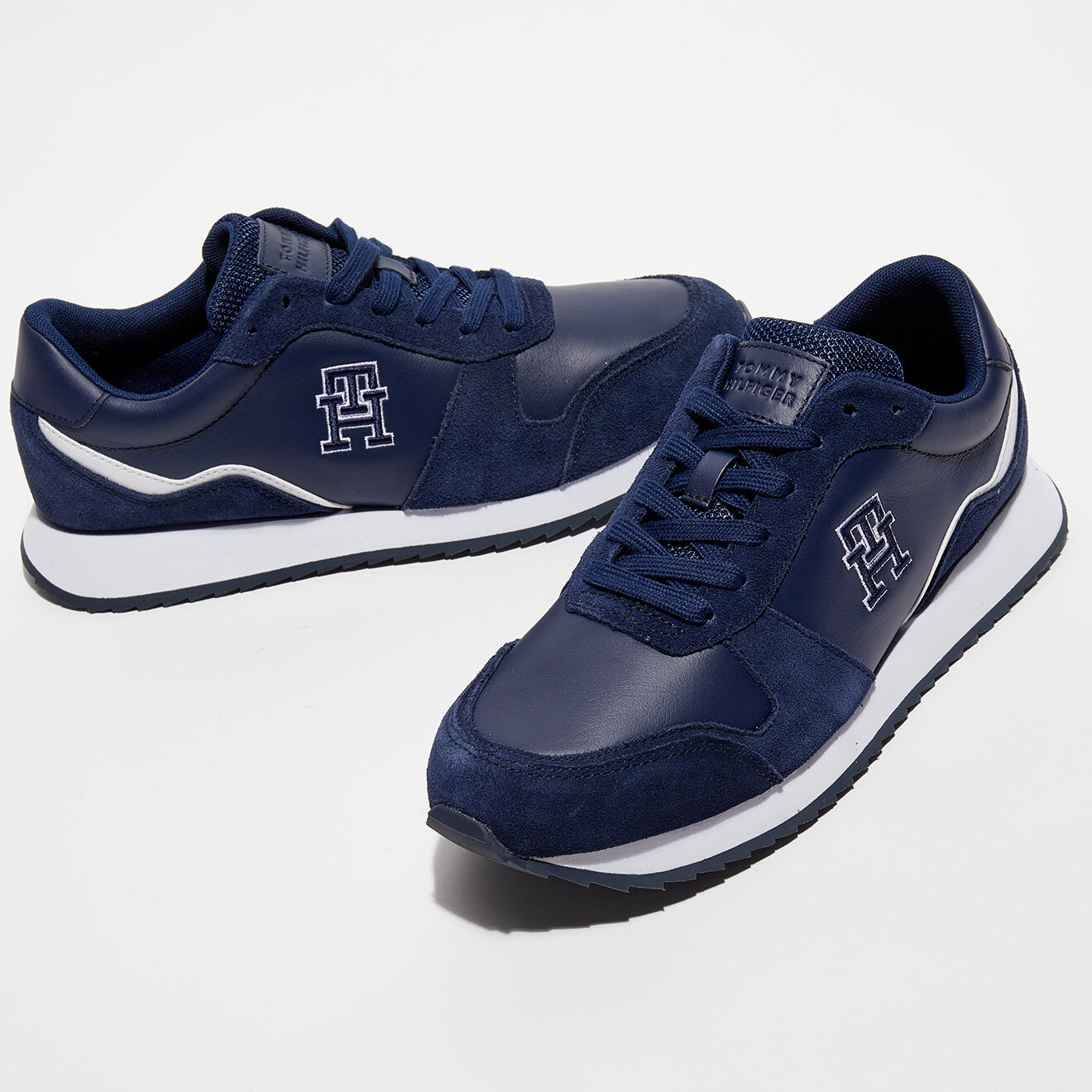 Tommy Hilfiger Baskets en Cuir Running Evo bleu marine
