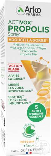 Arkopharma Activox Spray Gorge Eucalyptus Thym Camomille Propolis Miel 30ml