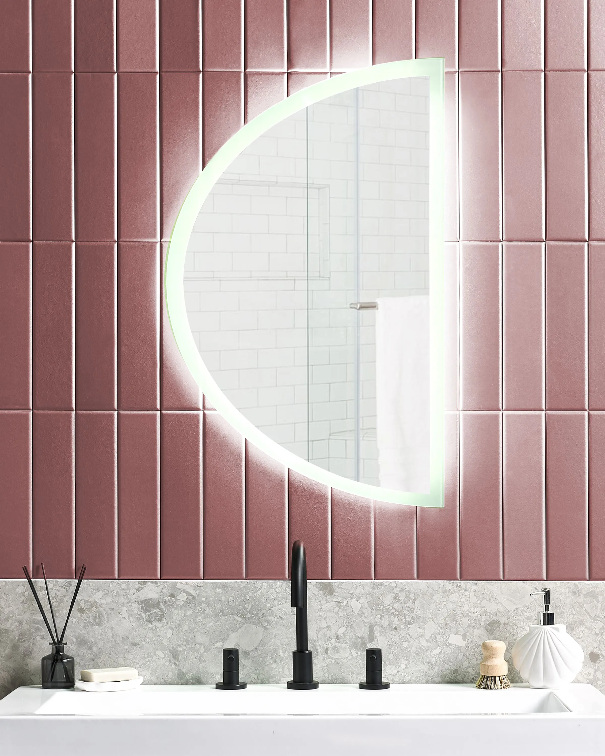 LED badkamerspiegel BEZONS 49 cm 80 cm Zilver