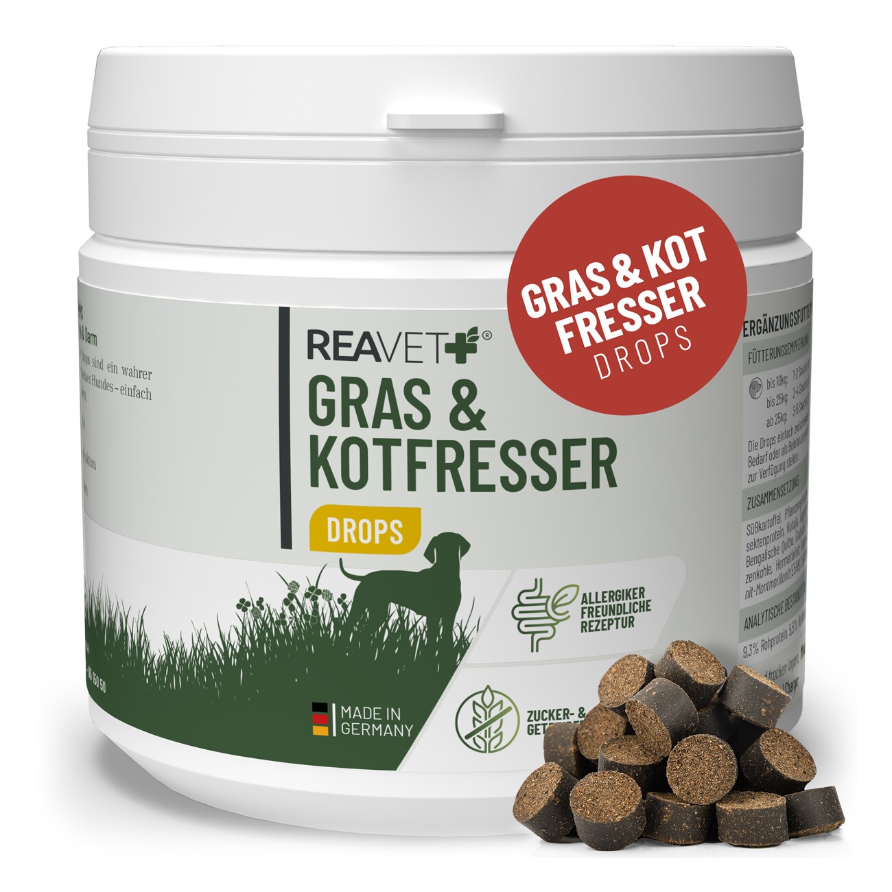 REAVET Gras & Kotfresser Drops 350g