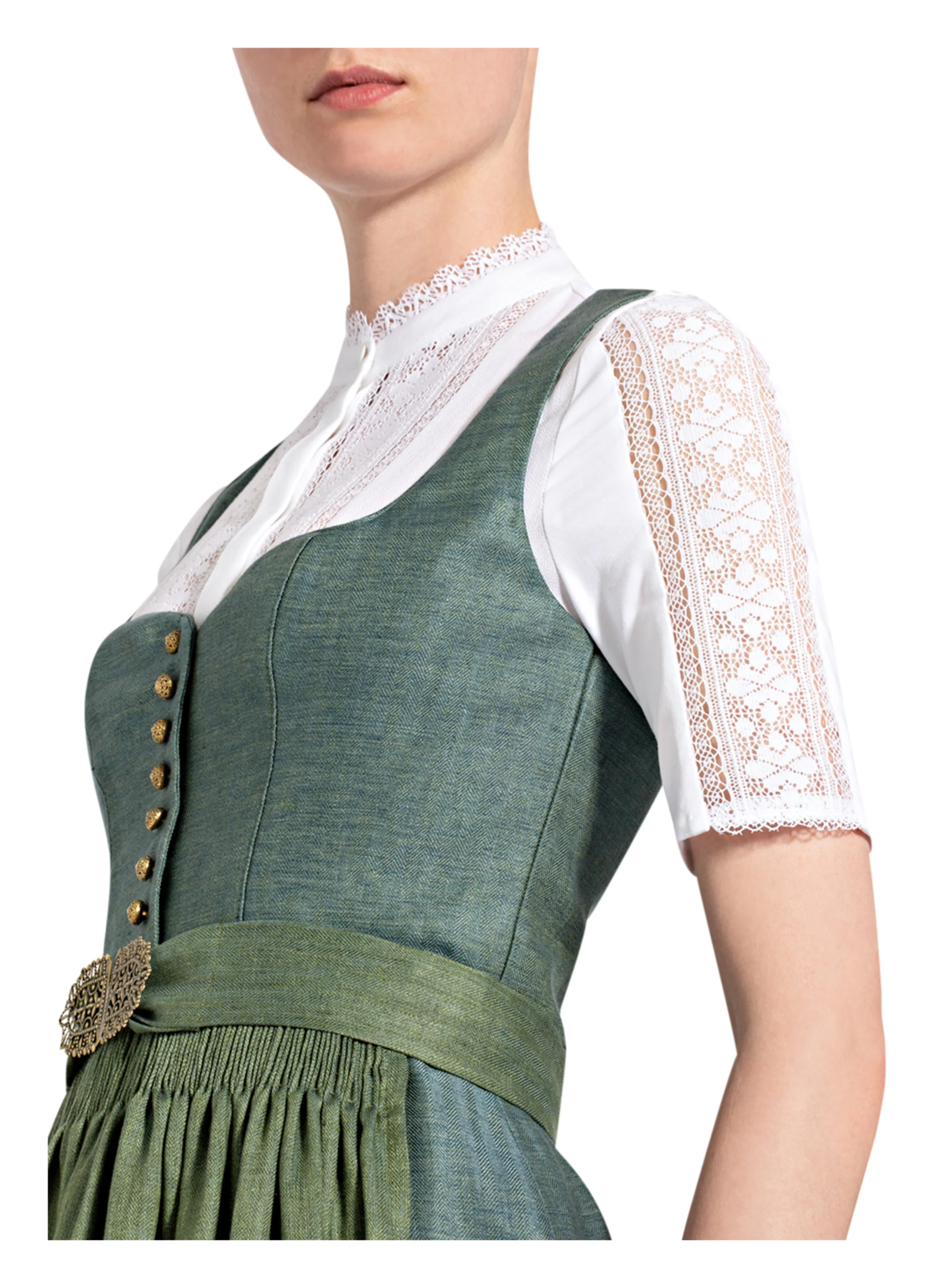 Gottseidank Dirndlbluse CALLA mit Leinen und Spitzenbesatz