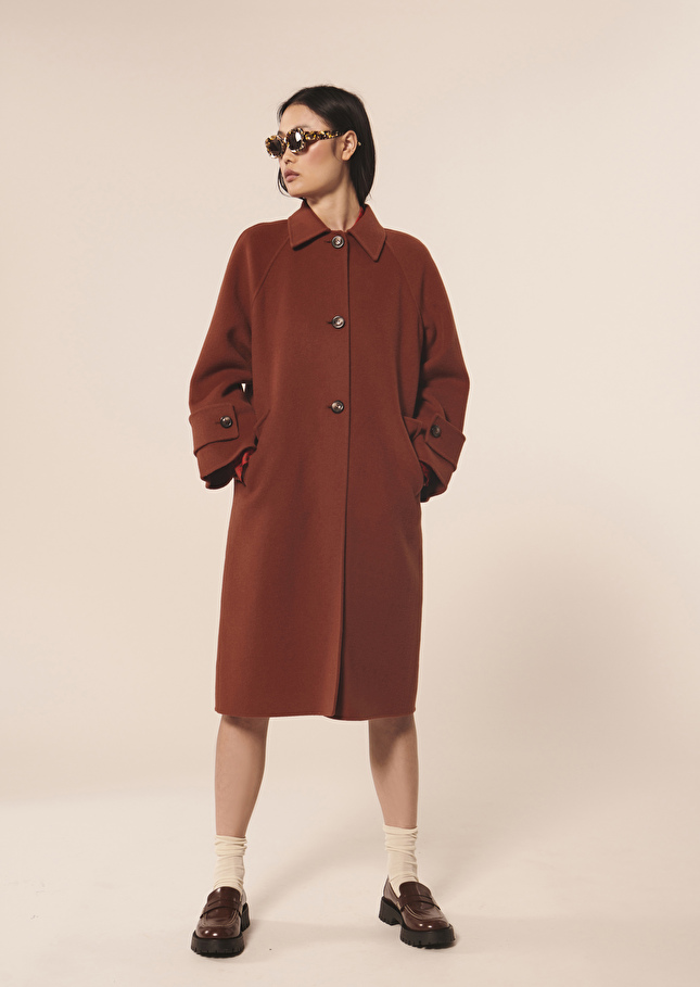 Manteau Maggymarron en laine double face