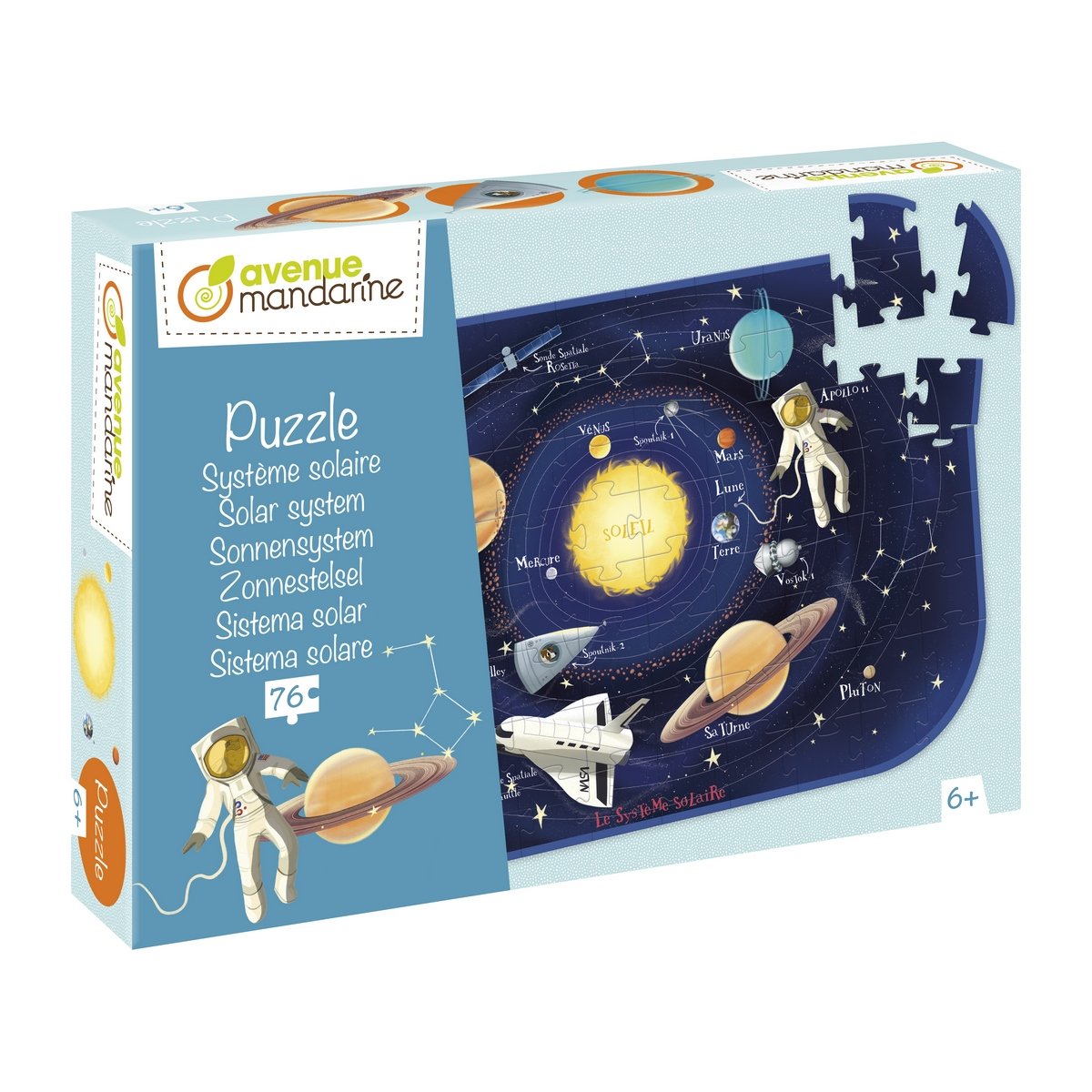 Puzzle éducatif 76 pièces système solaire