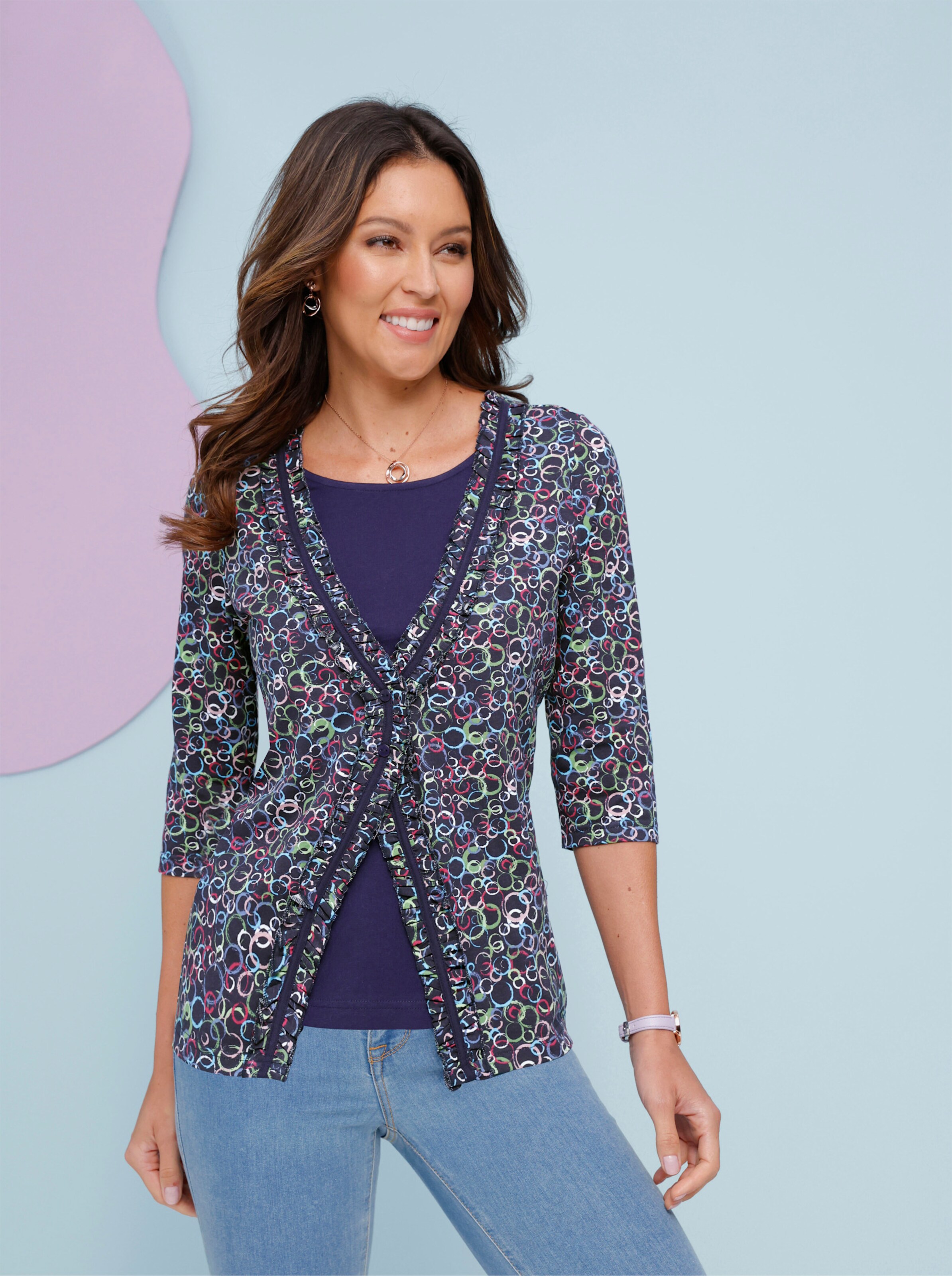 2-in-1-Shirt mit Rüschen