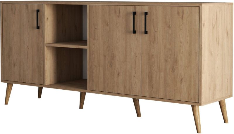 Exxen - Console - Bruin - 100% Melamine - 180 cm - Opbergmogelijkheden