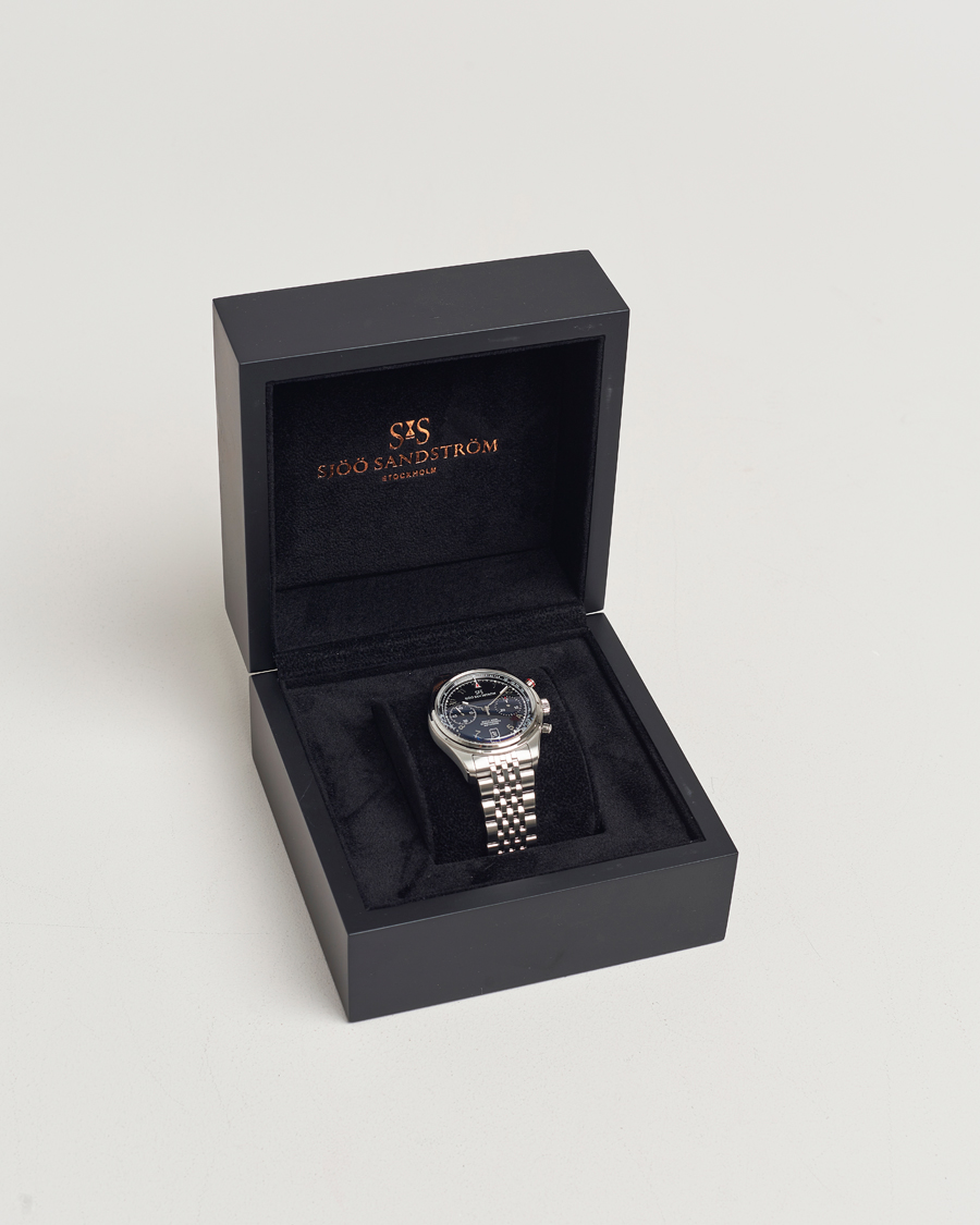 Sjöö Sandström Royal Steel Chronograph 40mm Black Dial