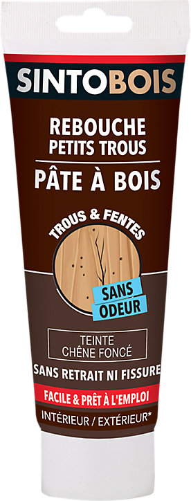Pâte à bois en tube SintoBois chêne foncé 250g